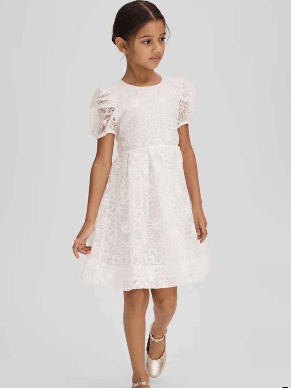 REISS Emelie Puff Sleeve Dress